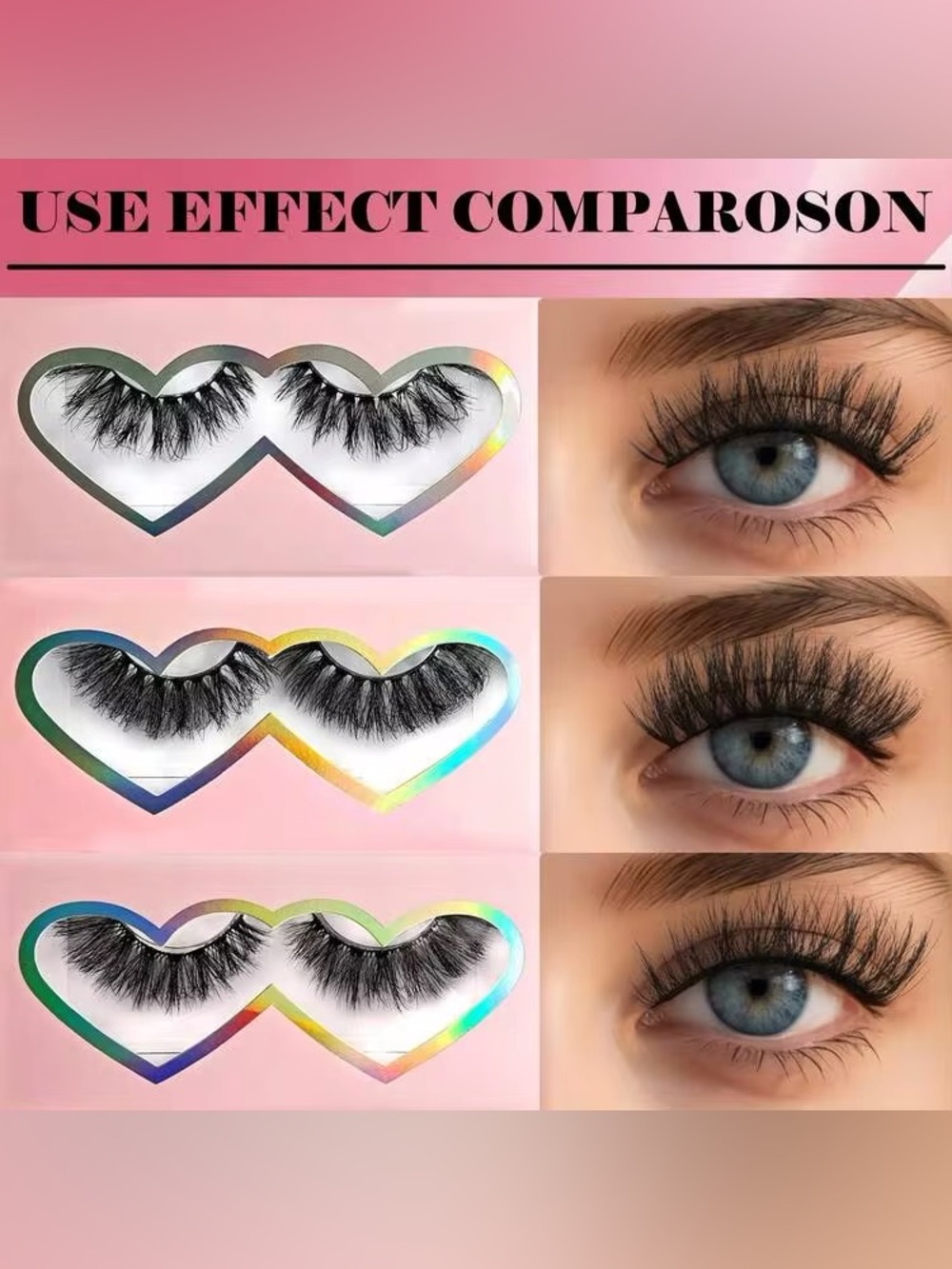 17 Pair False Lash Sets - Dramatic Black Mink-Effect Lashes